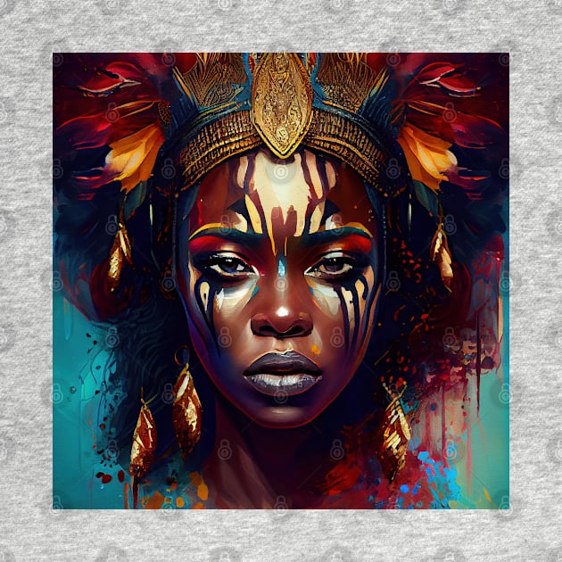 Powerful African Warrior Woman #3 by Chromatic Fusion Studio